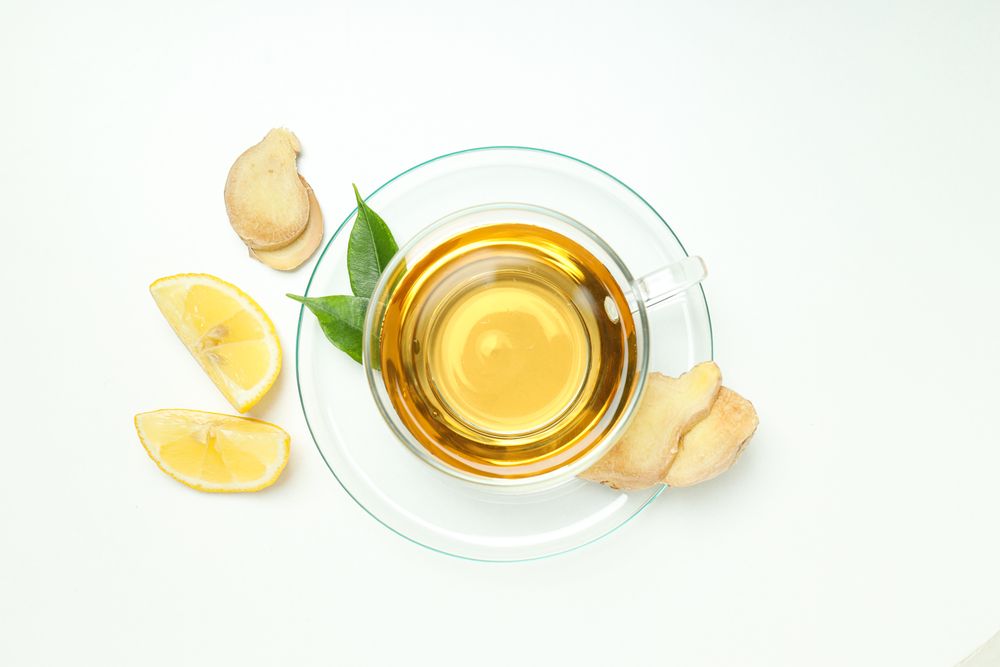 Cold treatment, healthcare concept - tea with ginger