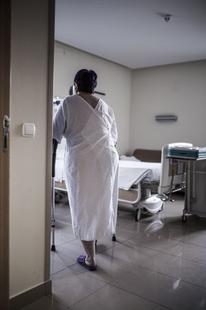 Mature woman hospitalized