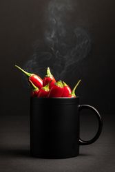 mug with hot peppers