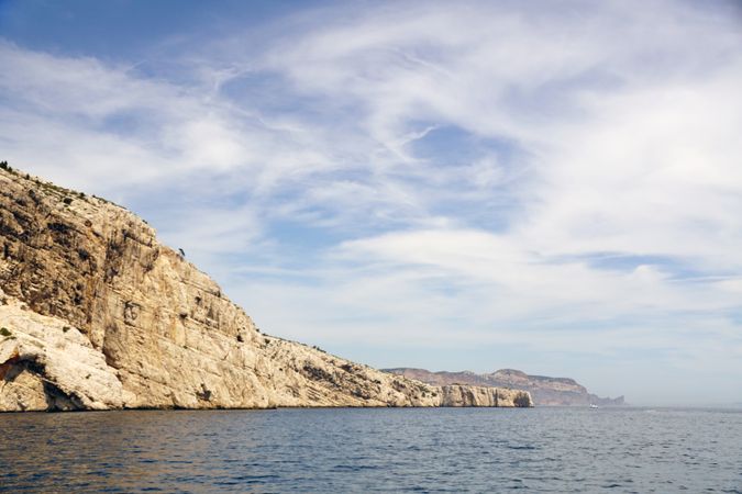 Beautiful limestone rocks on seashore