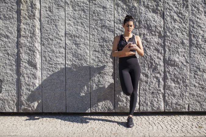 brunette woman running