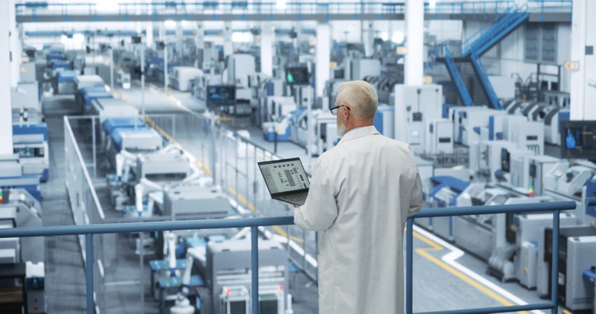 Experienced Industrial Scientist Wearing a Coat