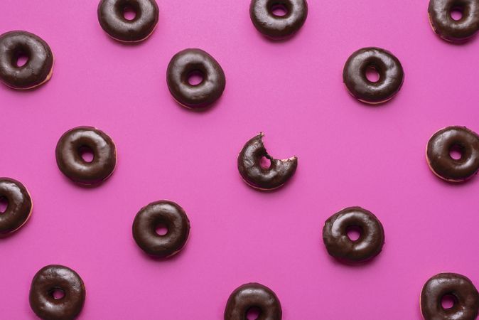 Chocolate glazed donuts pattern