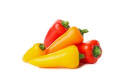 Fresh tasty peppers isolated on blank background