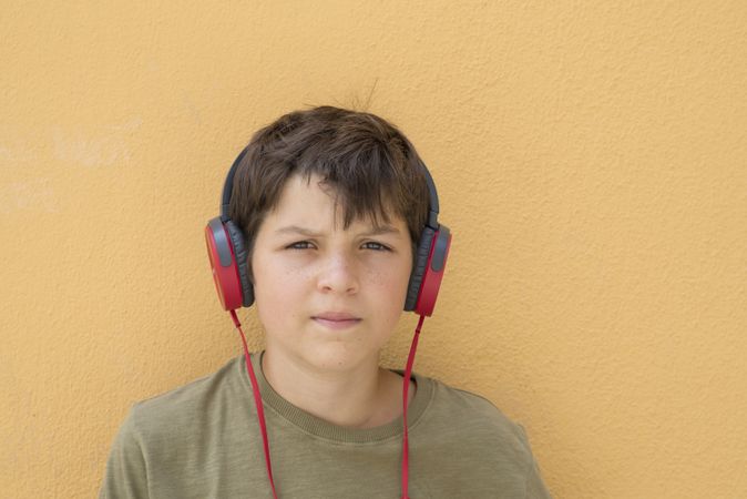 Teen boy in headphones
