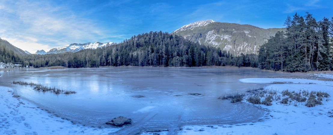 Alpine frozen lake