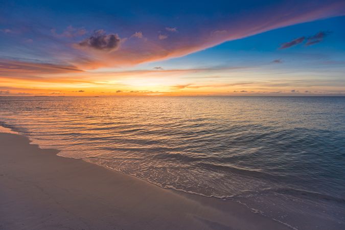 Right after sunset in the Indian Ocean