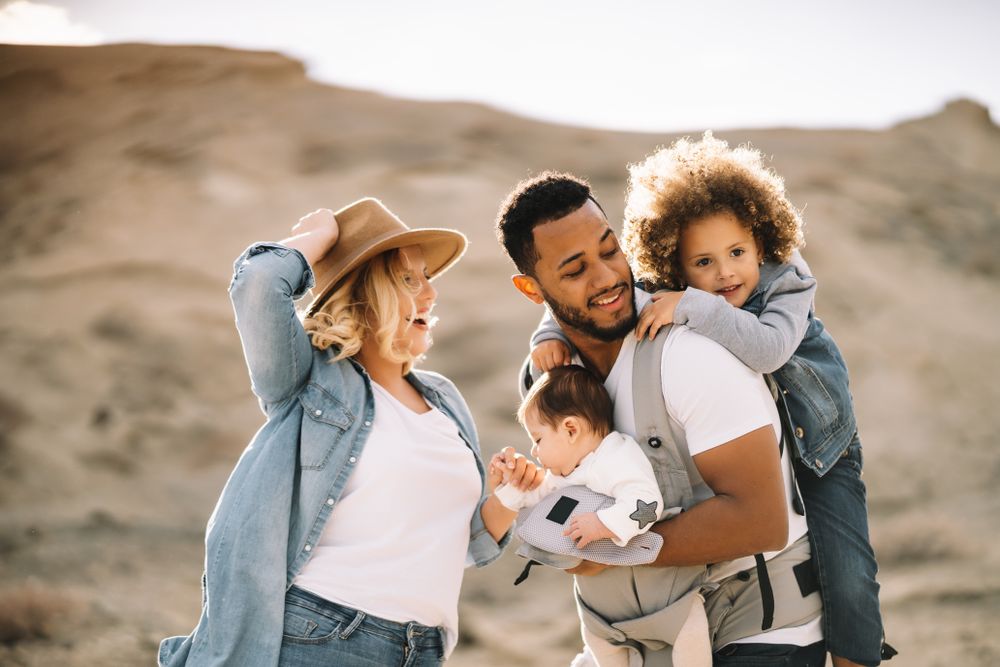 Diverse family having fun on vacation
