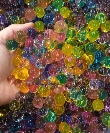 Handfull of colorful balls