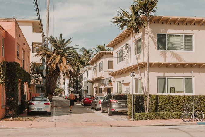 MIAMI, USA - November 13, 2018: View of beautiful city street