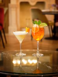 Colourful aperitif cocktails with citrus