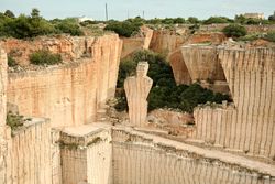 Picturesque view of ancient giant stone