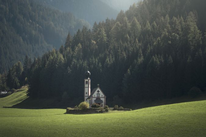 San Giovanni or St Johann in Ranui chapel, Funes Valley, Dolomites Alps, Italy