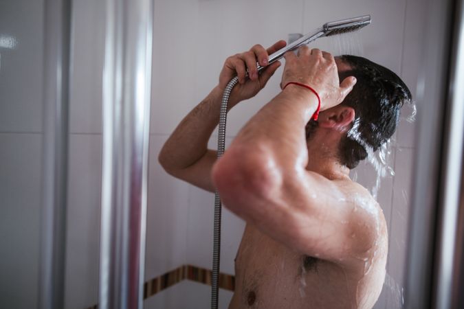 Man in the shower