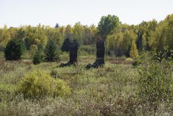 Giant Wader Boots sculpture  in Cornucopia, Wisconsin