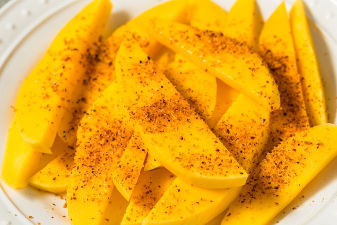 Healthy Mexican Sliced Mango with Tajin Spice