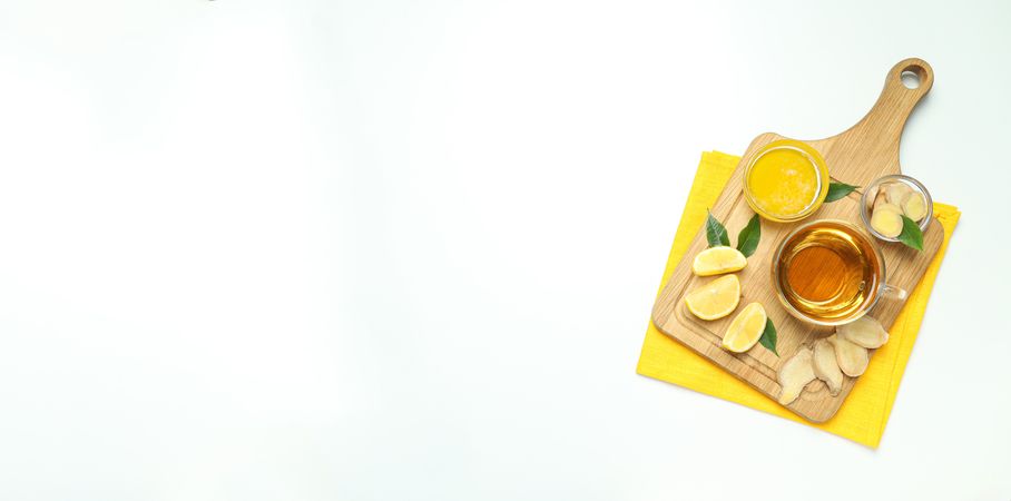 Cold treatment, healthcare concept - tea with ginger