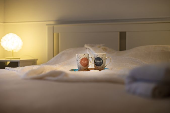 A cozy bedroom awaits guests. Rental accommodation