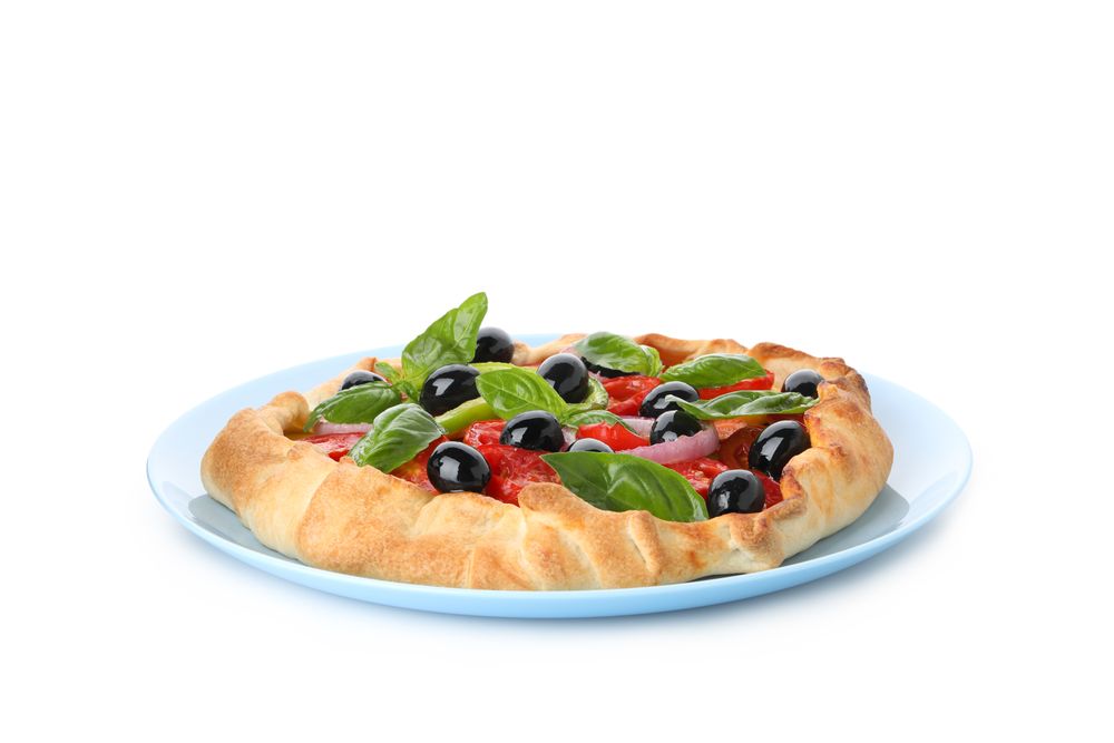 Concept of tasty food, Vegetable galette, isolated on light background
