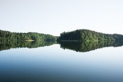 View of calm large lake