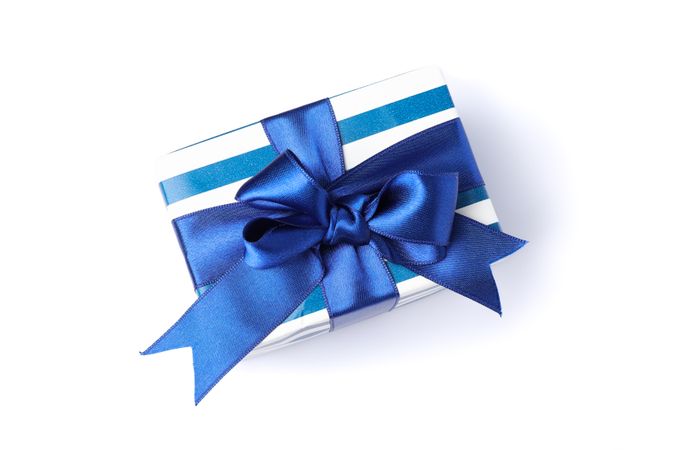 Beautiful gift box with bow isolated on blank background