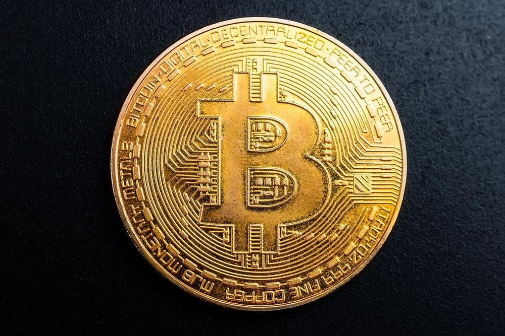 Bitcoin on dark background