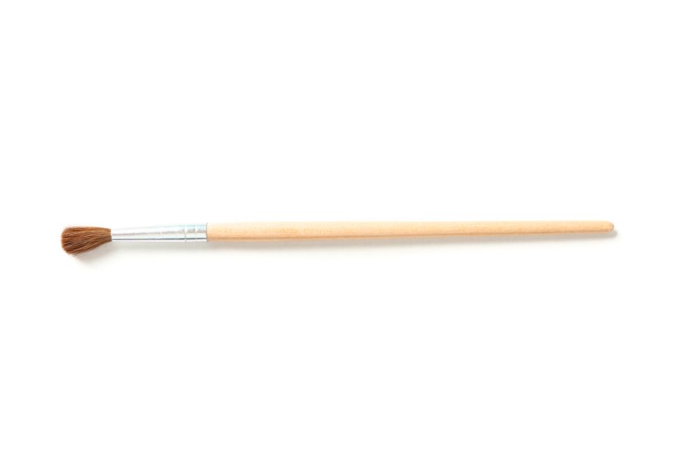 Painting brush isolated on plain background, top view