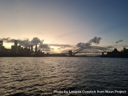 Sunset in Sydney, Australia looking over Harbour Bridge 478zlb