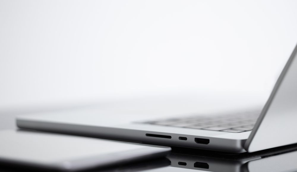 Minimal Laptop on Light Background with Copy Space