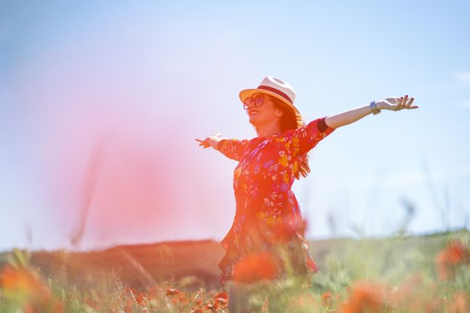 Woman standing in field