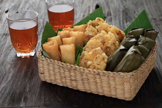 Various  Indonesian Fritter, usually Eat for Snack and Breakfast with Lontong.