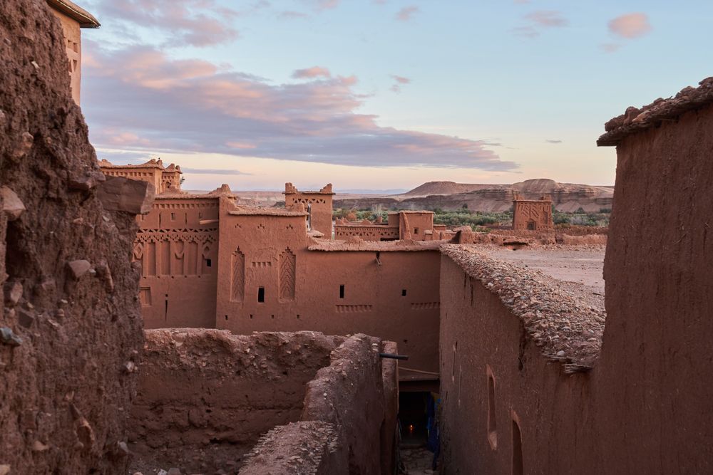 Ancient city in desert and wonderful sky