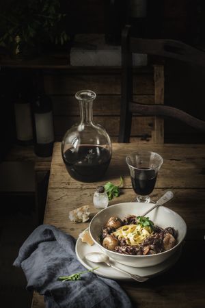 Boeuf Bourgingnon served in plates