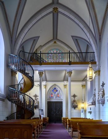 The “miraculous staircase” inside the Loretto Chapel