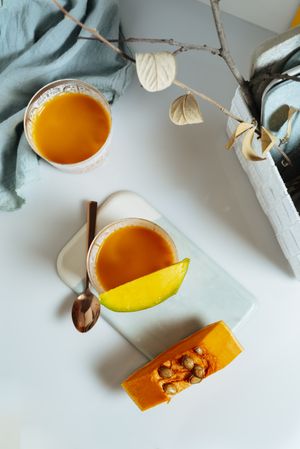 Delicious mango smoothie in a glass