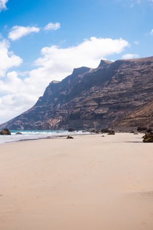 Vertical shot of Lanzarote beach