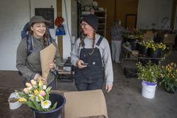 Two women in a wild flower shop 4OQ2E0