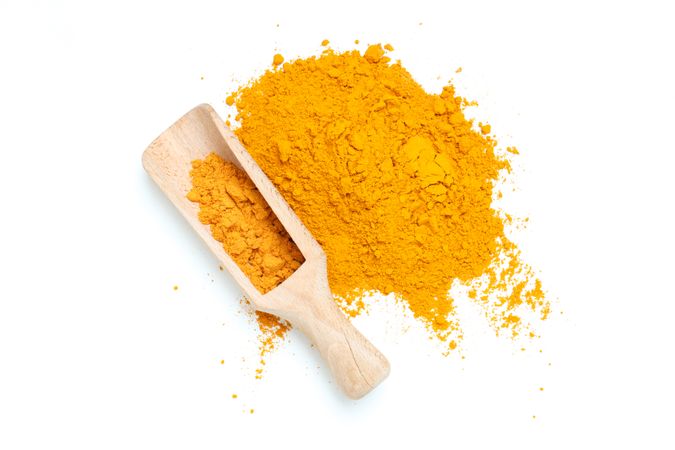 Fragrant seasoning - turmeric, isolated on plain background