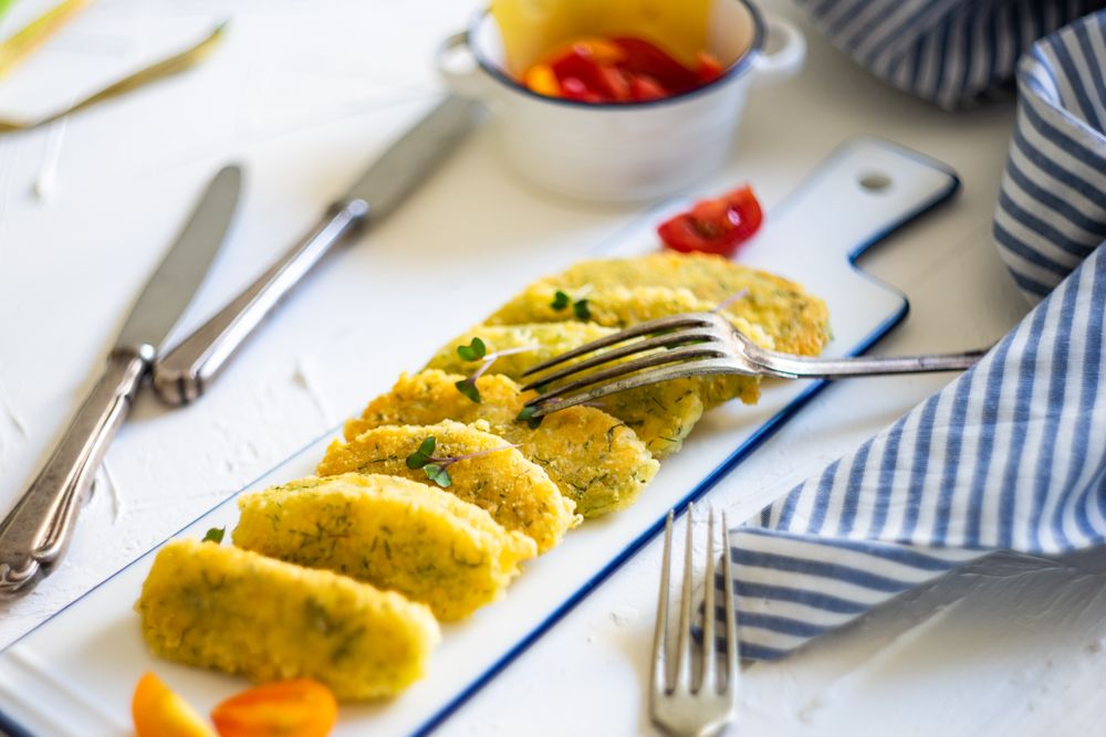 Appetizer of delicious homemade cheese sticks