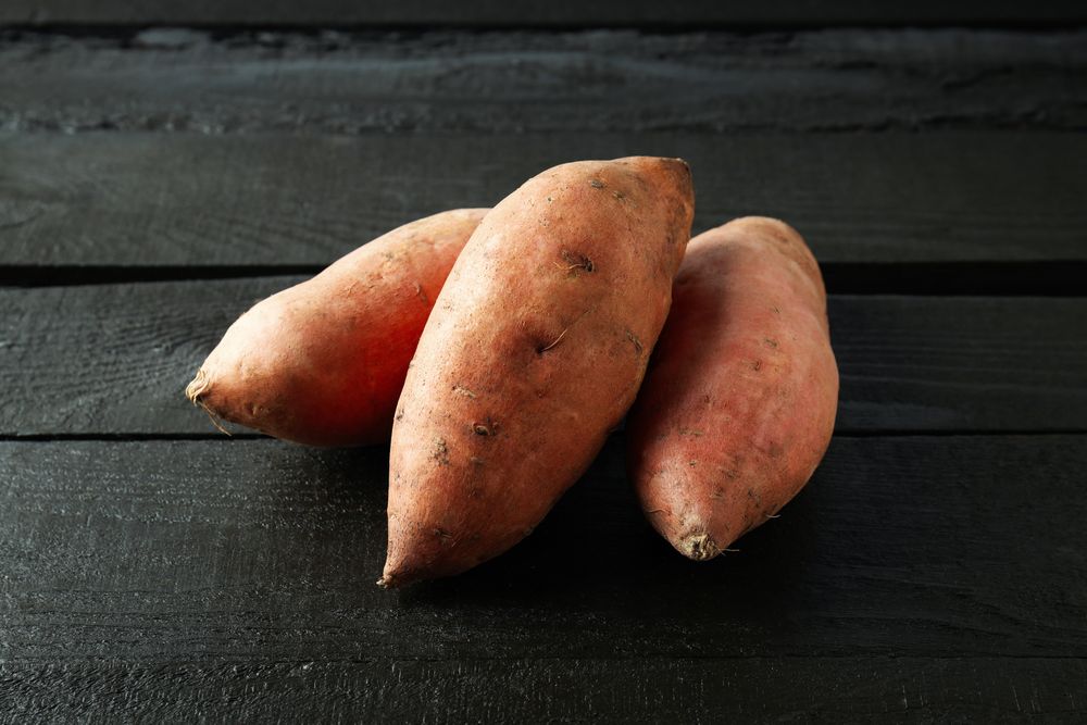 Concept of vegetables, tasty sweet potato, Batat