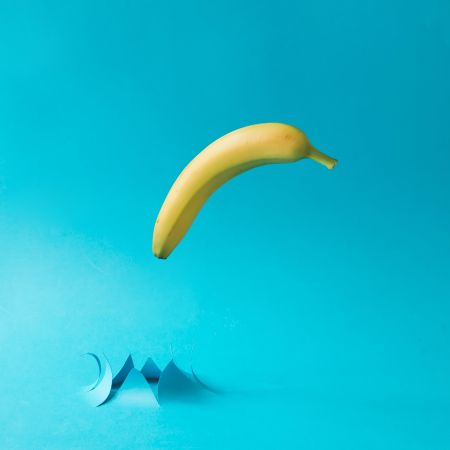 Banana emerging out of water