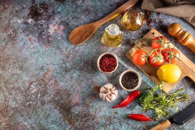 Ingredients for cooking on the table