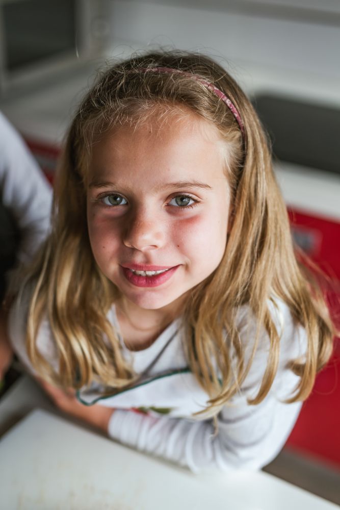 Portrait of young girl looking at camera