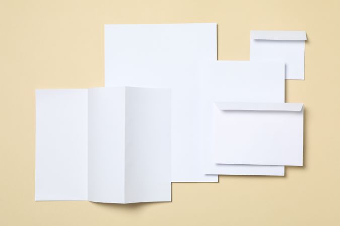 Mockup business brand template on beige background, space for text