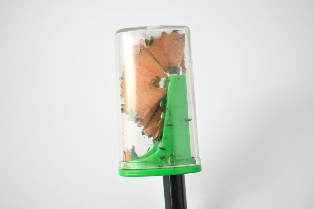 Pencil sharpenings from freshly sharpened pencil
