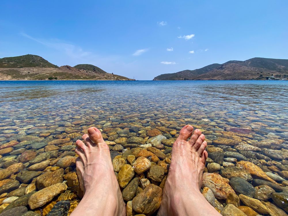 Soaking feet in the Mediterranean