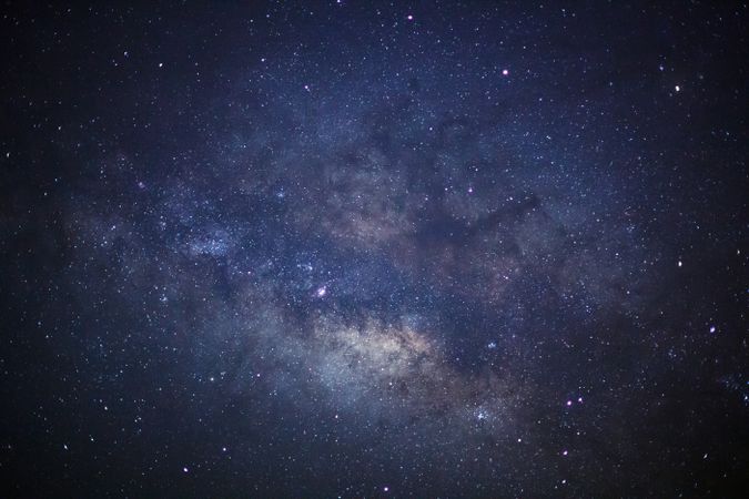 milky way galaxy and space dust in the universe, Long exposure photograph, with grain.