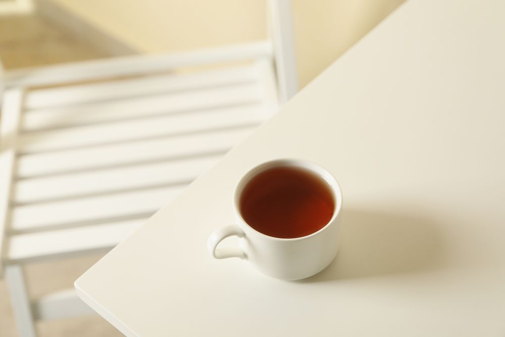 Cup of tea on wooden table