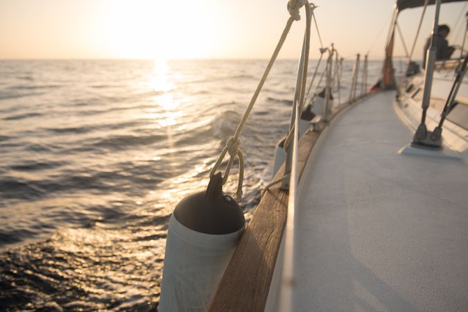 Edge of yacht on water