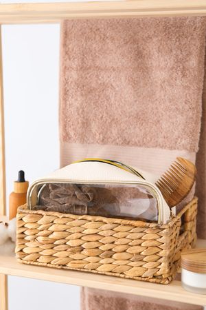 Bath accessories, toilet bag for different self care items